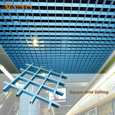 El polvo blanco cubrió el techo de aluminio de la rejilla del metal de 625x625m m 0.5m m con el techo suspendido comercial de la barra de la camiseta