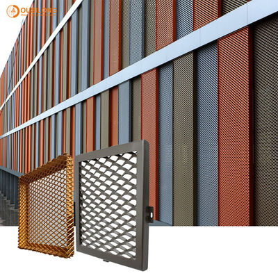 El panel de techo de aluminio de la malla del metal del panel de pared exterior del revestimiento material decorativo de la fachada