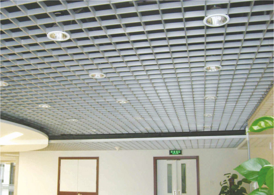 capa de la película del techo de la rejilla del metal/techo cuadrados interiores de la parrilla del metro anticorrosión