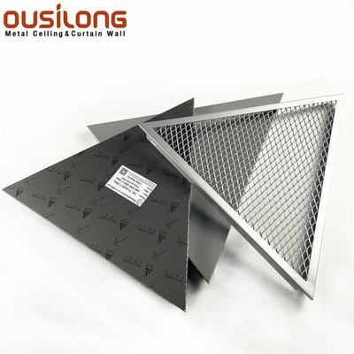 Mesh Clip Snap de aluminio/de aluminio del triángulo acústico en el techo enmarcado de Trianguler del panel de techo