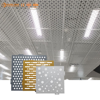 El panel de techo de aluminio perforado artístico modificado para requisitos particulares techo suspendido interior del metal para el estadio